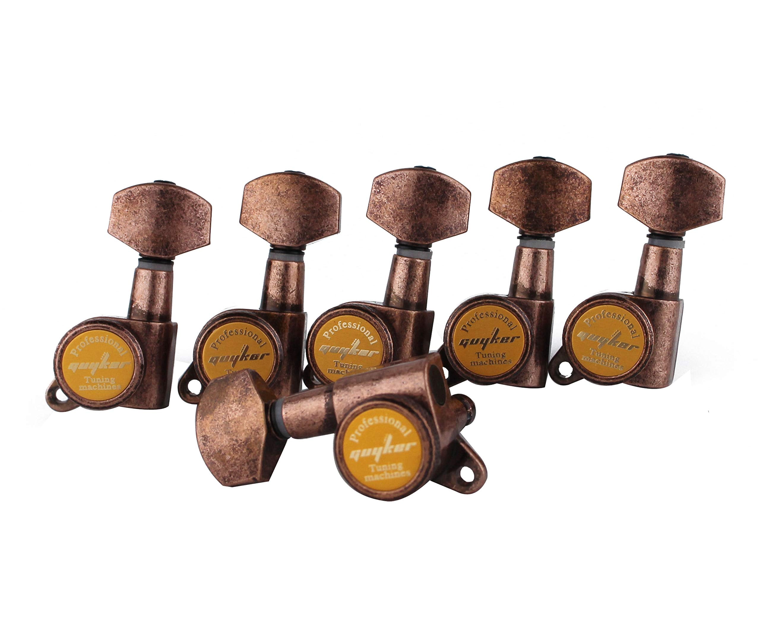 Guyker Guitar Locking Tuners (6 for Left) - 1:18 Lock String Tuning Key Pegs Machine Head Replacement for ST TL SG LP Style Elec